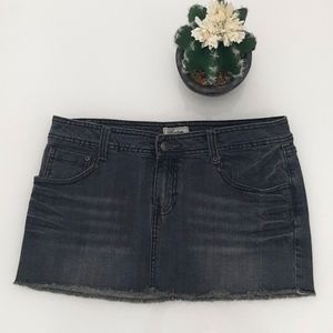 Heritage dark green raw hem skirt